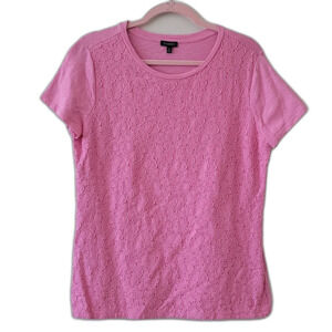 Talbots Pink Lace Top | Coastal Casual Coquette Barbiecore